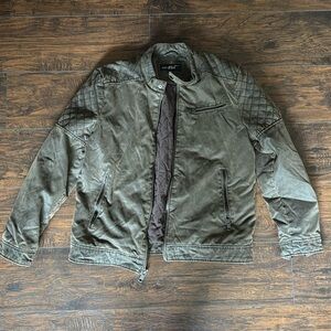 Black Rivet Bomber Jacket Men's size L Green (HU)